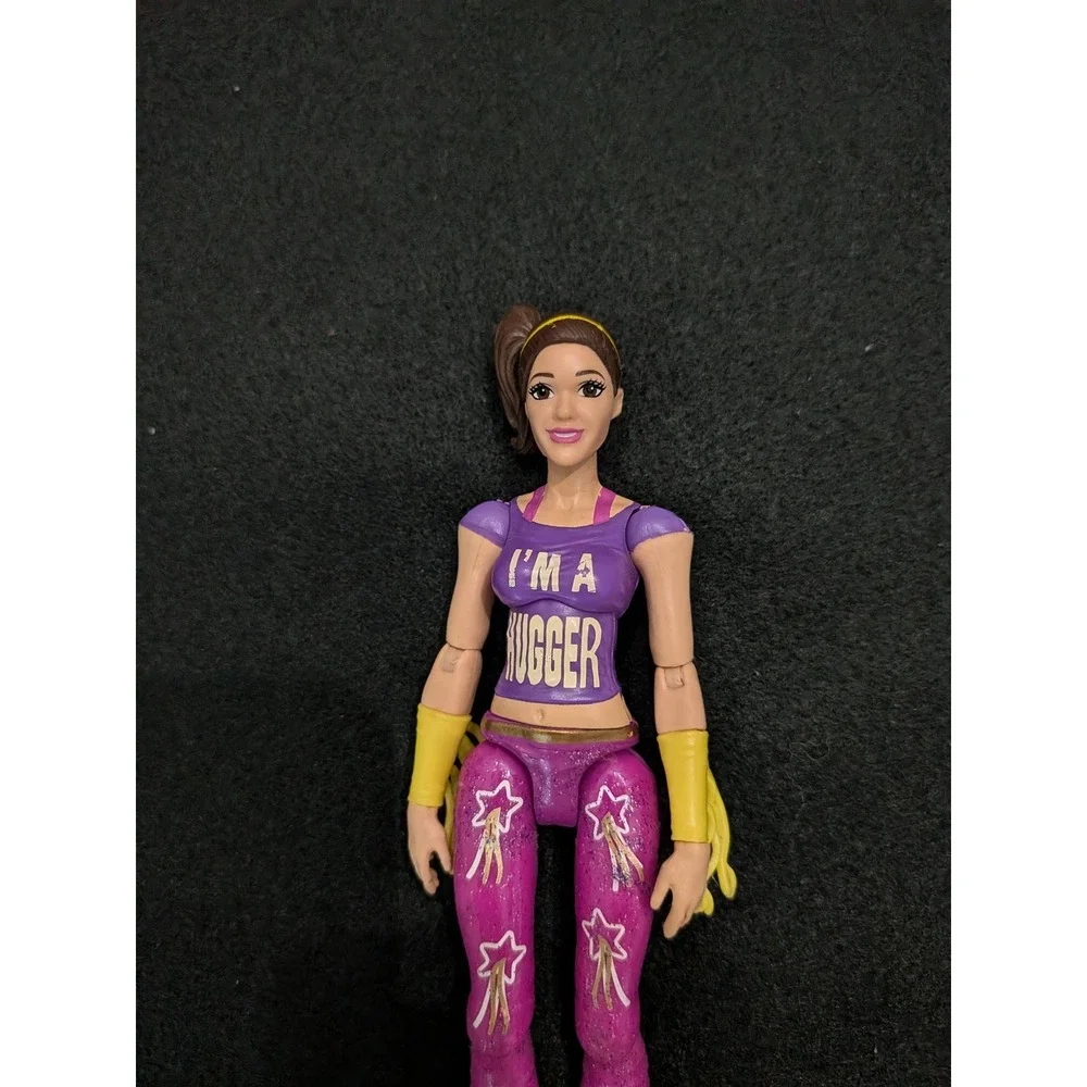 WWE Bayley Action Figure Mattel Im A Hugger Purple Pink Star Tights Wrestling